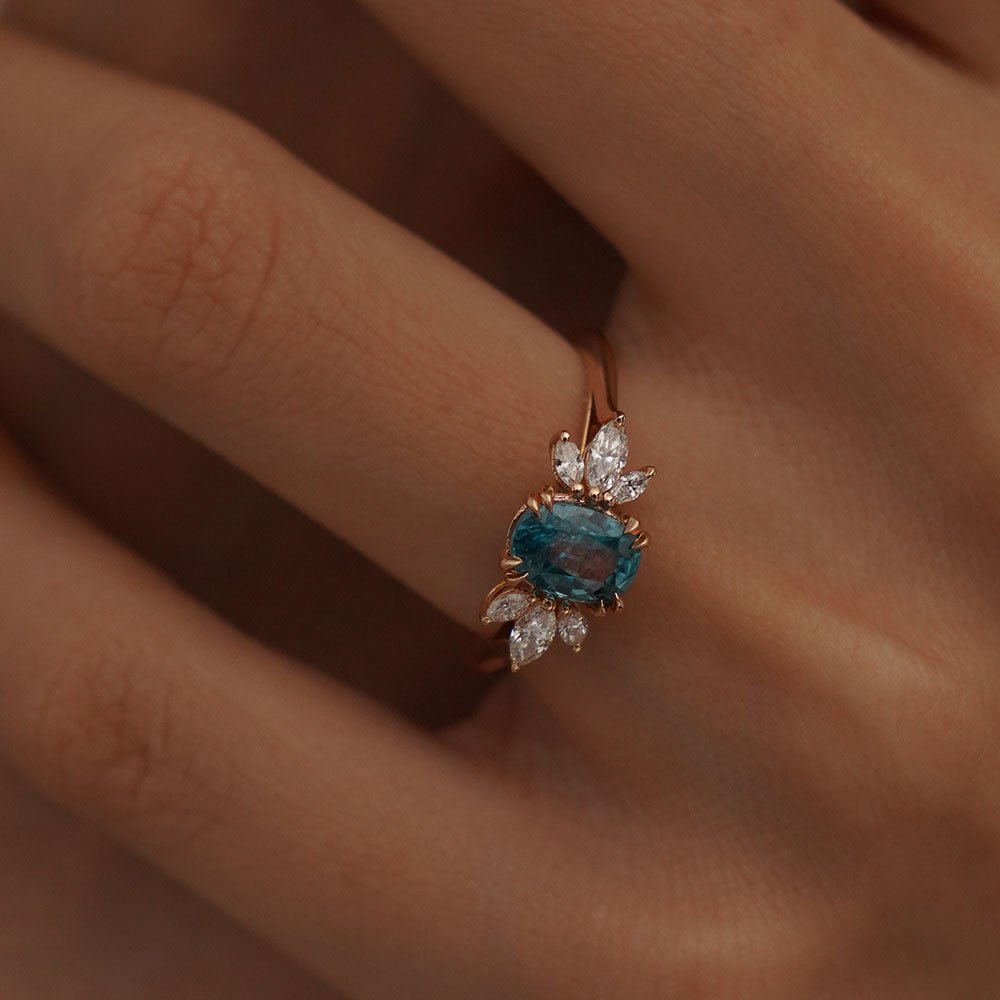 2.78 Karat Marla London Blue Topaz & 0.40 ct Markiz Kesim Pırlantalı Yüzük - RNF0562 | Ronaff Pırlanta | Tektaş Yüzük, Pırlanta Yüzük, Kolye, Küpe