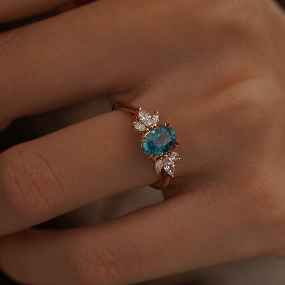 2.78 Karat Marla London Blue Topaz & 0.40 ct Markiz Kesim Pırlantalı Yüzük - RNF0562 | Ronaff Pırlanta | Tektaş Yüzük, Pırlanta Yüzük, Kolye, Küpe