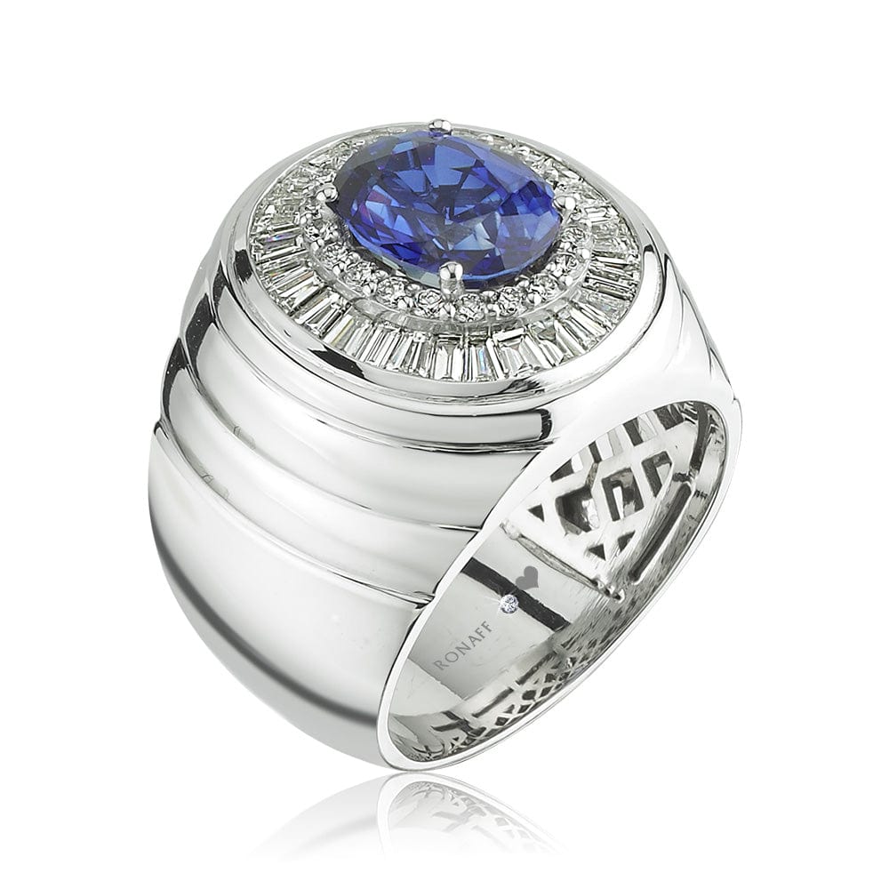 2.80 Karat Natural Safir & 1.50 Karat Baget Kesim Pırlantalı Yüzük - RNF0164 | Ronaff Pırlanta | Tektaş Yüzük, Pırlanta Yüzük, Kolye, Küpe