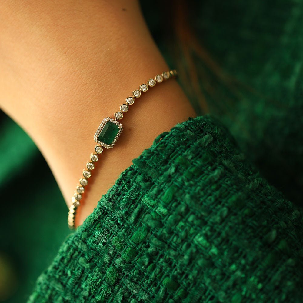 3.00 ct Zümrüt Pırlantalı Özel Tasarım Bileklik - RNF0676 | Ronaff Pırlanta | Tektaş Yüzük, Pırlanta Yüzük, Kolye, Küpe