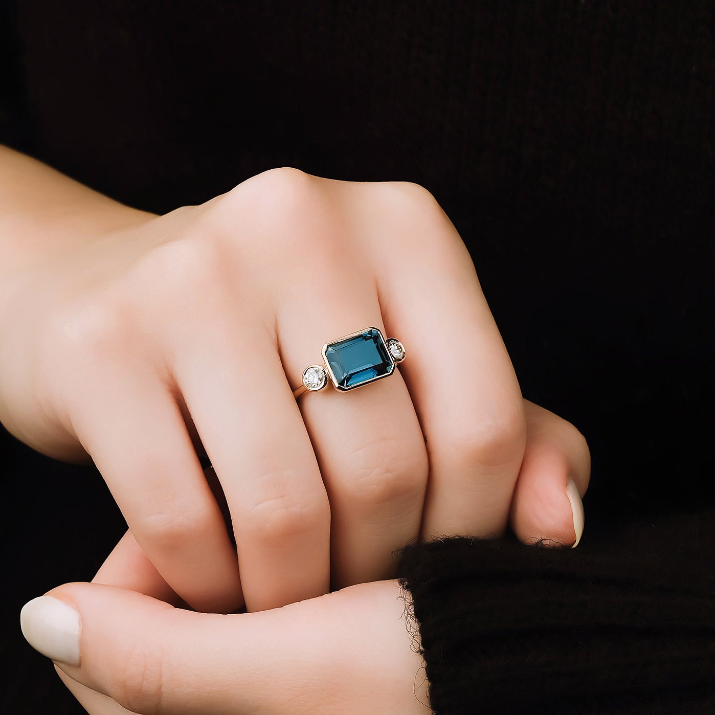 4.00 Karat London Blue Topaz Pırlantalı Yüzük - RNF0686 | Ronaff Pırlanta | Tektaş Yüzük, Pırlanta Yüzük, Kolye, Küpe