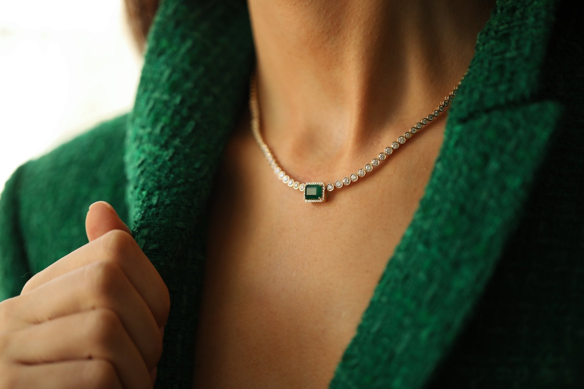 4.10 ct Zümrüt Pırlantalı Özel Tasarım Kolye - RNF0675 | Ronaff Pırlanta | Tektaş Yüzük, Pırlanta Yüzük, Kolye, Küpe