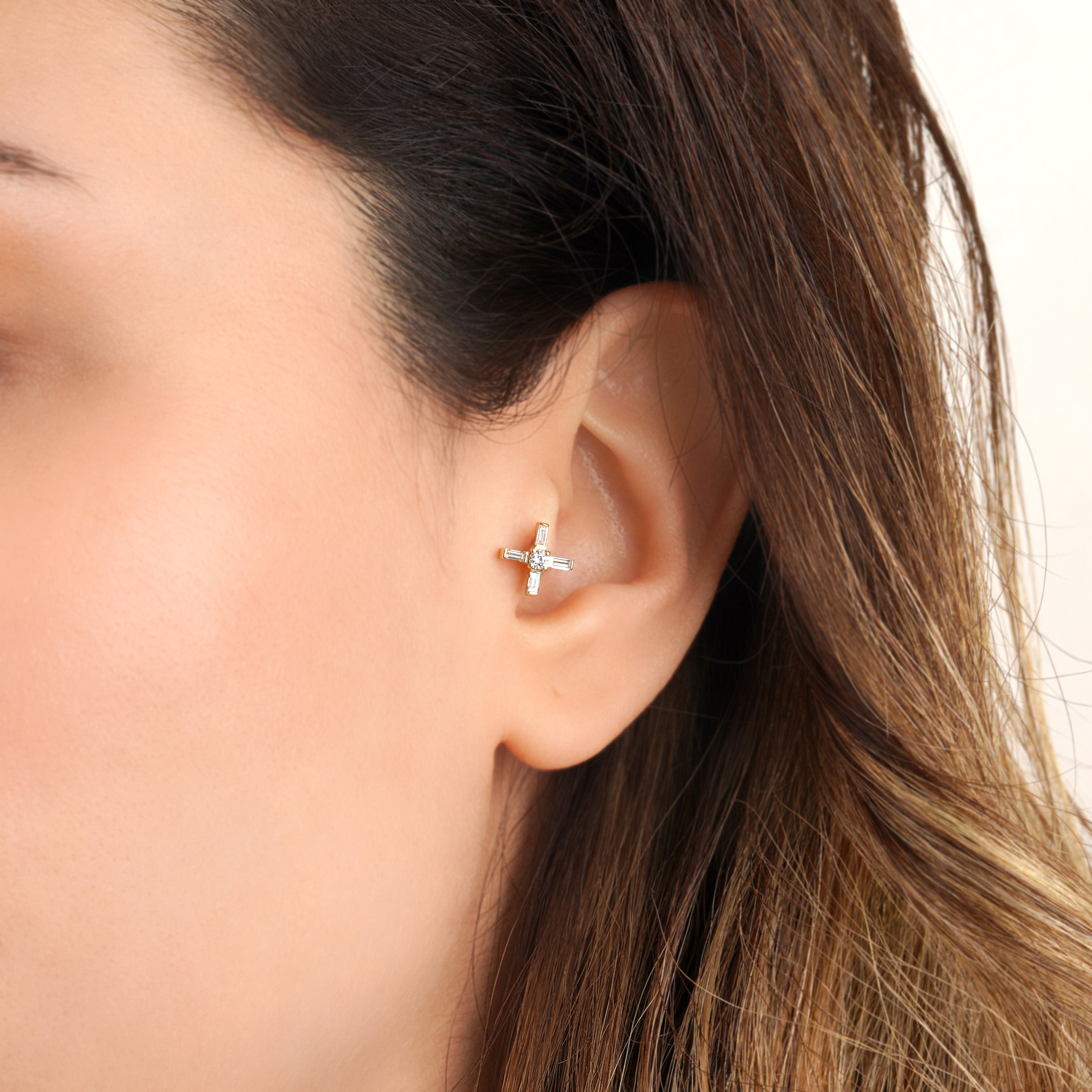 Pırlantalı Piercing - RNF1309 | Ronaff Pırlanta | Tektaş Yüzük, Pırlanta Yüzük, Kolye, Küpe