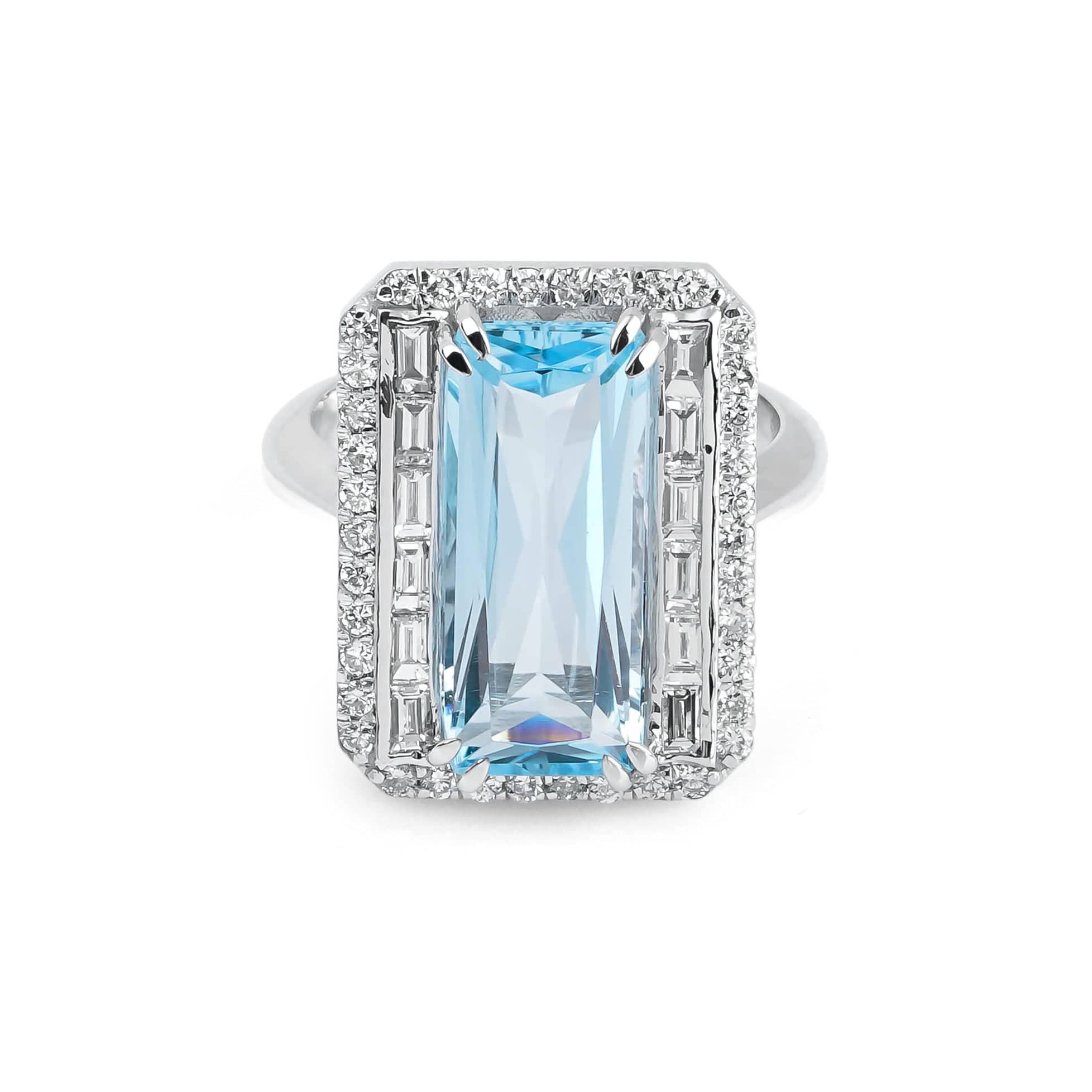 5.83 Karat Aquamarine Pırlantalı Yüzük - RNF0168 | Ronaff Pırlanta | Tektaş Yüzük, Pırlanta Yüzük, Kolye, Küpe
