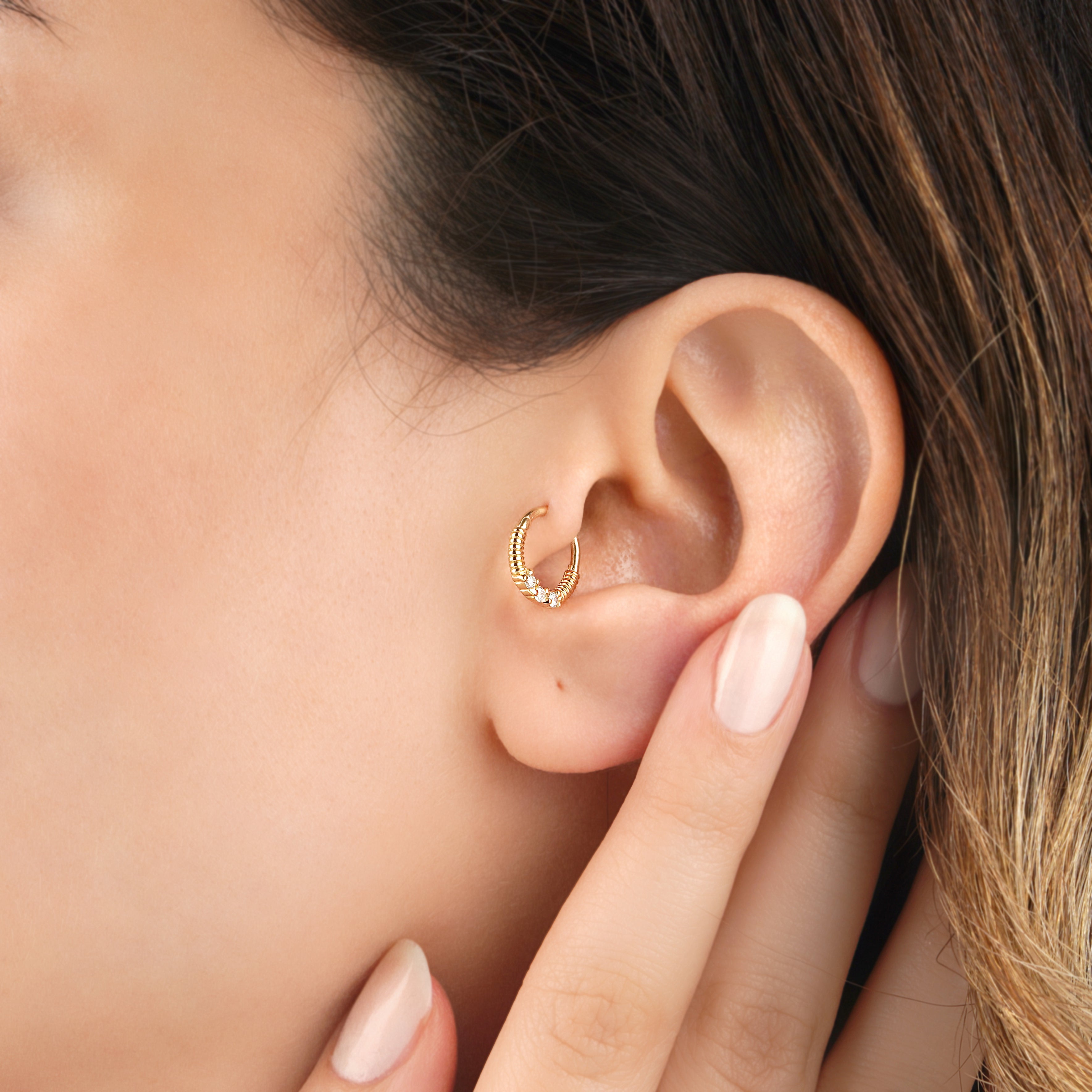 Pırlantalı Piercing - RNF1284 | Ronaff Pırlanta | Tektaş Yüzük, Pırlanta Yüzük, Kolye, Küpe