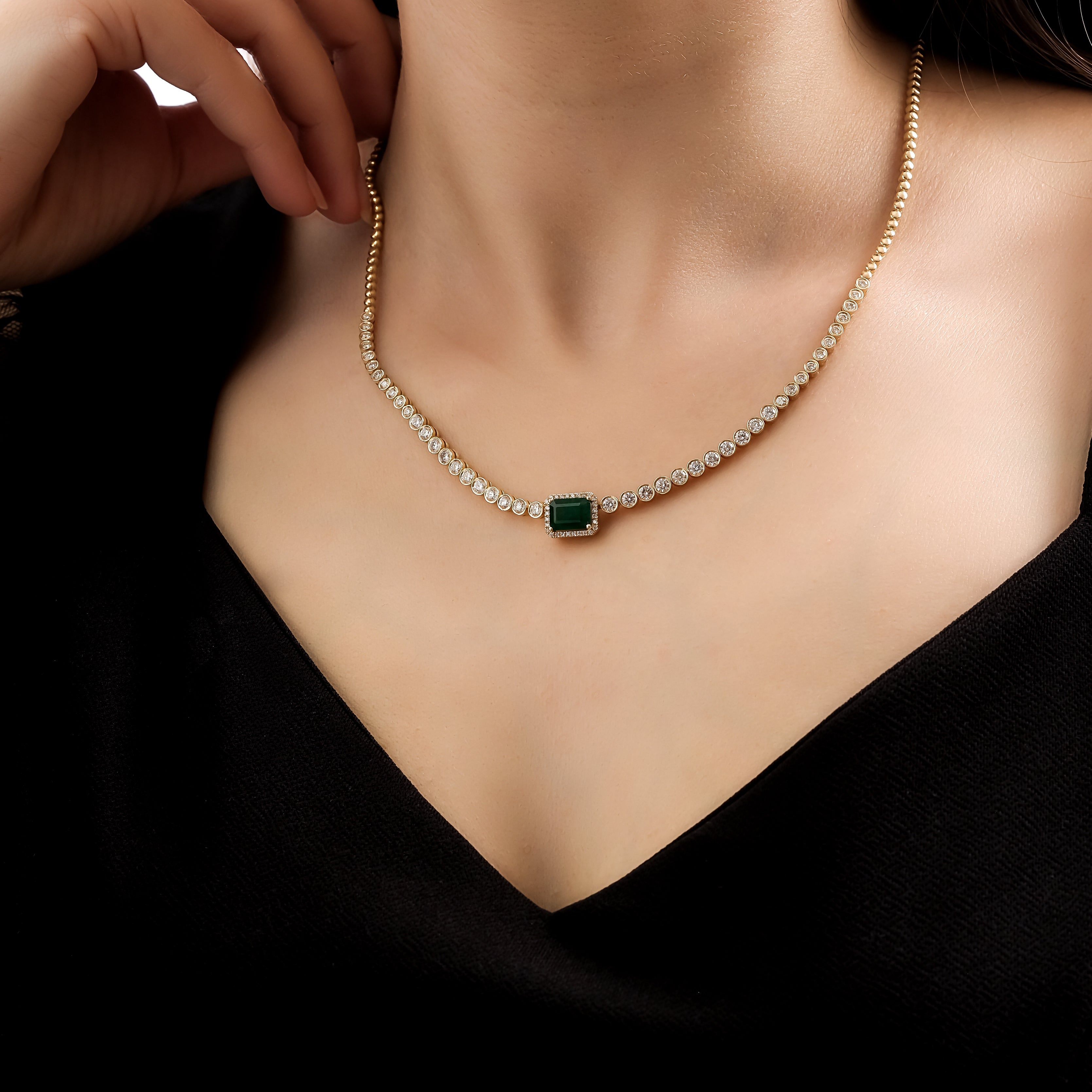 4.10 ct Zümrüt Pırlantalı Özel Tasarım Kolye - RNF0675 | Ronaff Pırlanta | Tektaş Yüzük, Pırlanta Yüzük, Kolye, Küpe