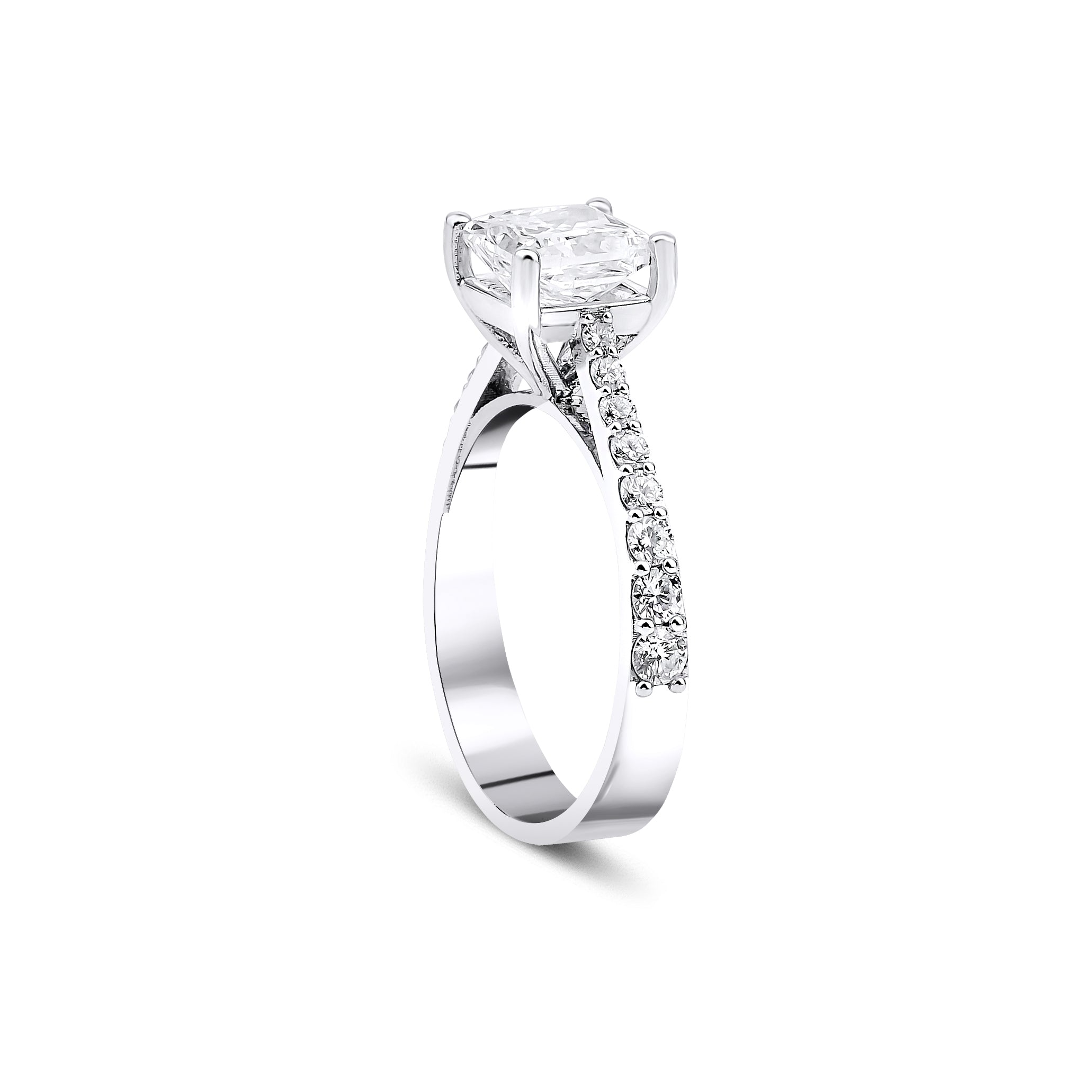 1.25 Karat Prenses (Kare) & 0.28 Karat Yuvarlak Kesim HRD Sertifikalı Tektaş Yüzük - RNF0887 | Ronaff Pırlanta | Tektaş Yüzük, Pırlanta Yüzük, Kolye, Küpe