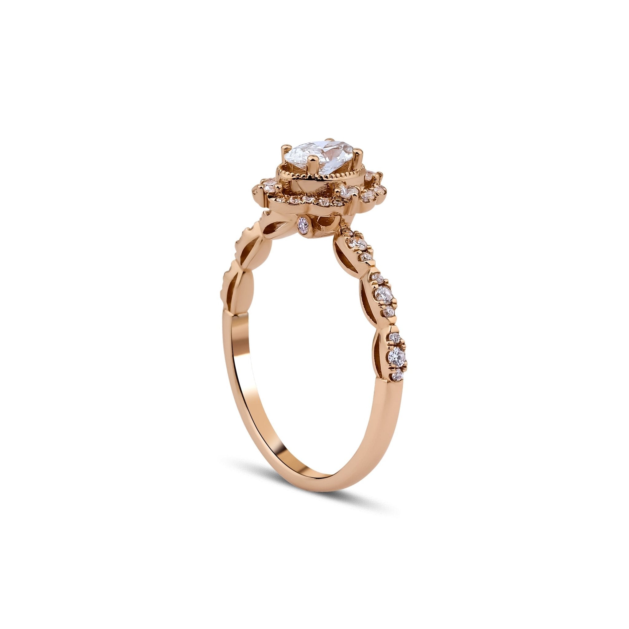 0.40 Karat Merkez Oval & 0.18 Karat Kenar Pırlantalı HRD Sertifikalı Tasarım Tektaş Yüzük - RNF0832 | Ronaff Pırlanta | Tektaş Yüzük, Pırlanta Yüzük, Kolye, Küpe