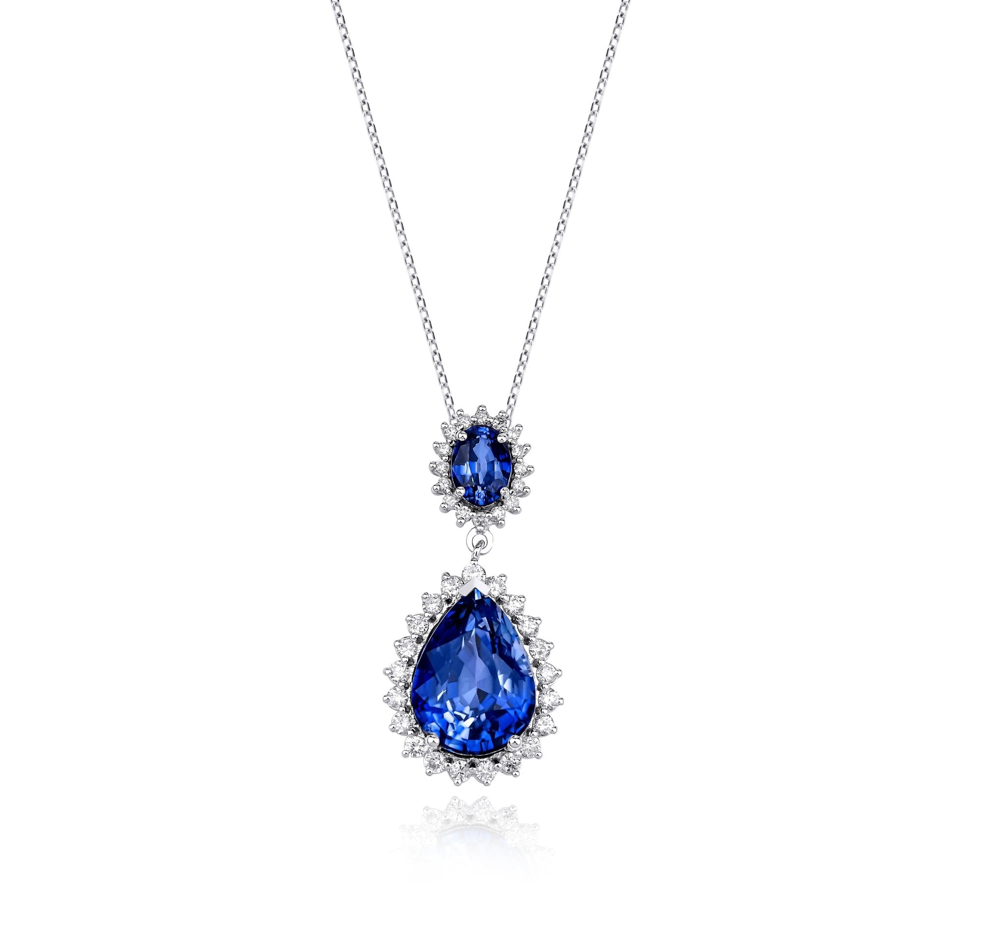 6.21 Karat Damla Büyük Safir & 1.66 Karat Oval Küçük Safir & 0.42 Karat Pırlanta Kolye - RNF0956 | Ronaff Pırlanta | Tektaş Yüzük, Pırlanta Yüzük, Kolye, Küpe