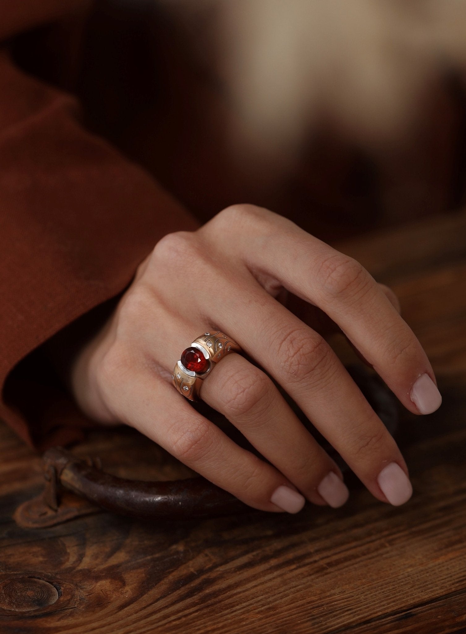 1.60 Karat Fire Garnet Taşlı Pırlantalı Özel Tasarım Yüzük ( Extraordinary ) - RNF0700 | Ronaff Pırlanta | Tektaş Yüzük, Pırlanta Yüzük, Kolye, Küpe