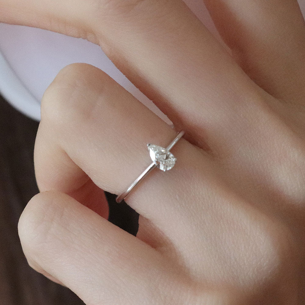 0.42 Karat Damla Kesim GIA Sertifikalı Tektaş Pırlanta Yüzük - RNF0492 | Ronaff Pırlanta | Tektaş Yüzük, Pırlanta Yüzük, Kolye, Küpe