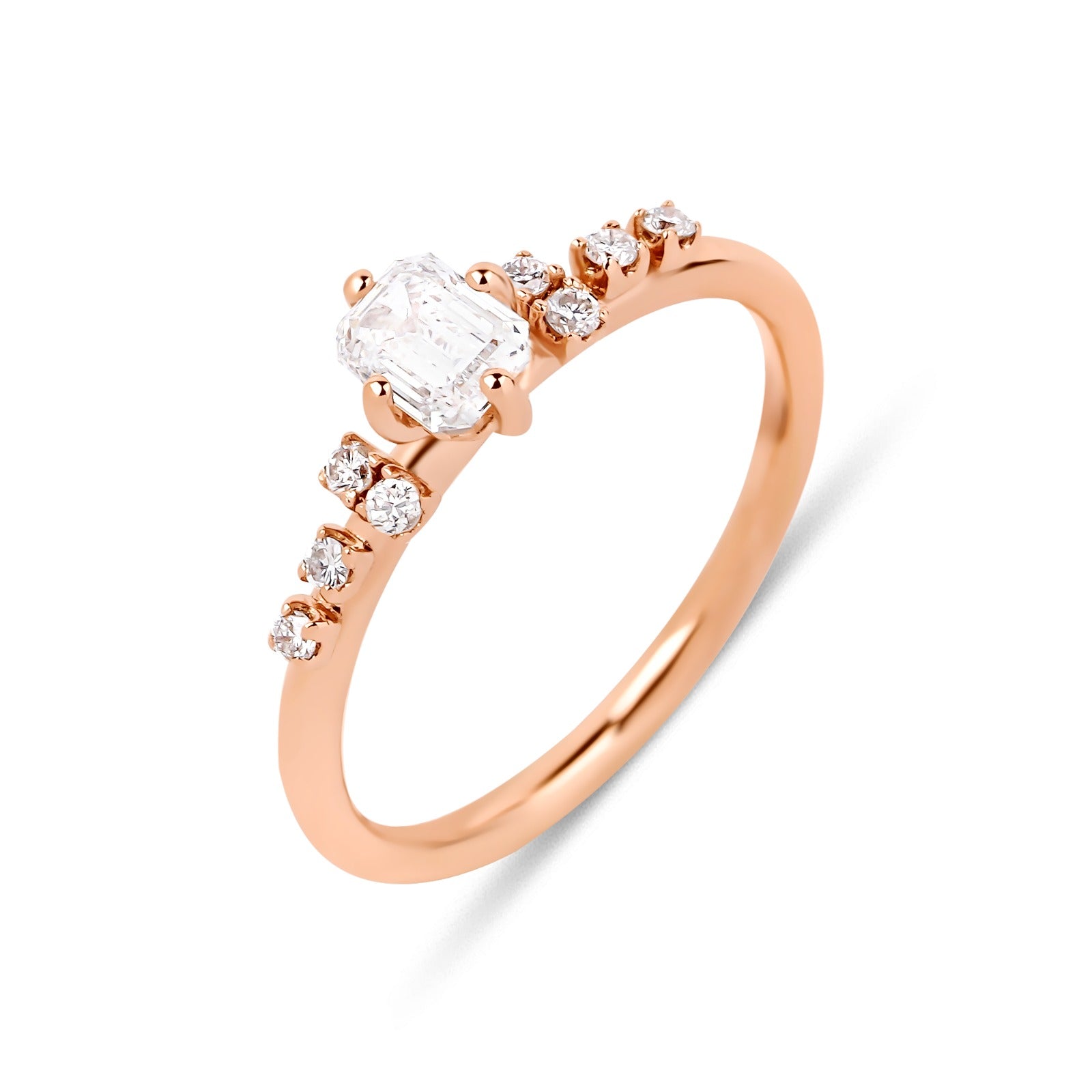 0.36 Karat Emerald Kesim Tektaş & 0.08 Karat Yuvarlak Kesim HRD Sertifikalı Pırlanta Yüzük - RNF0604 | Ronaff Pırlanta | Tektaş Yüzük, Pırlanta Yüzük, Kolye, Küpe