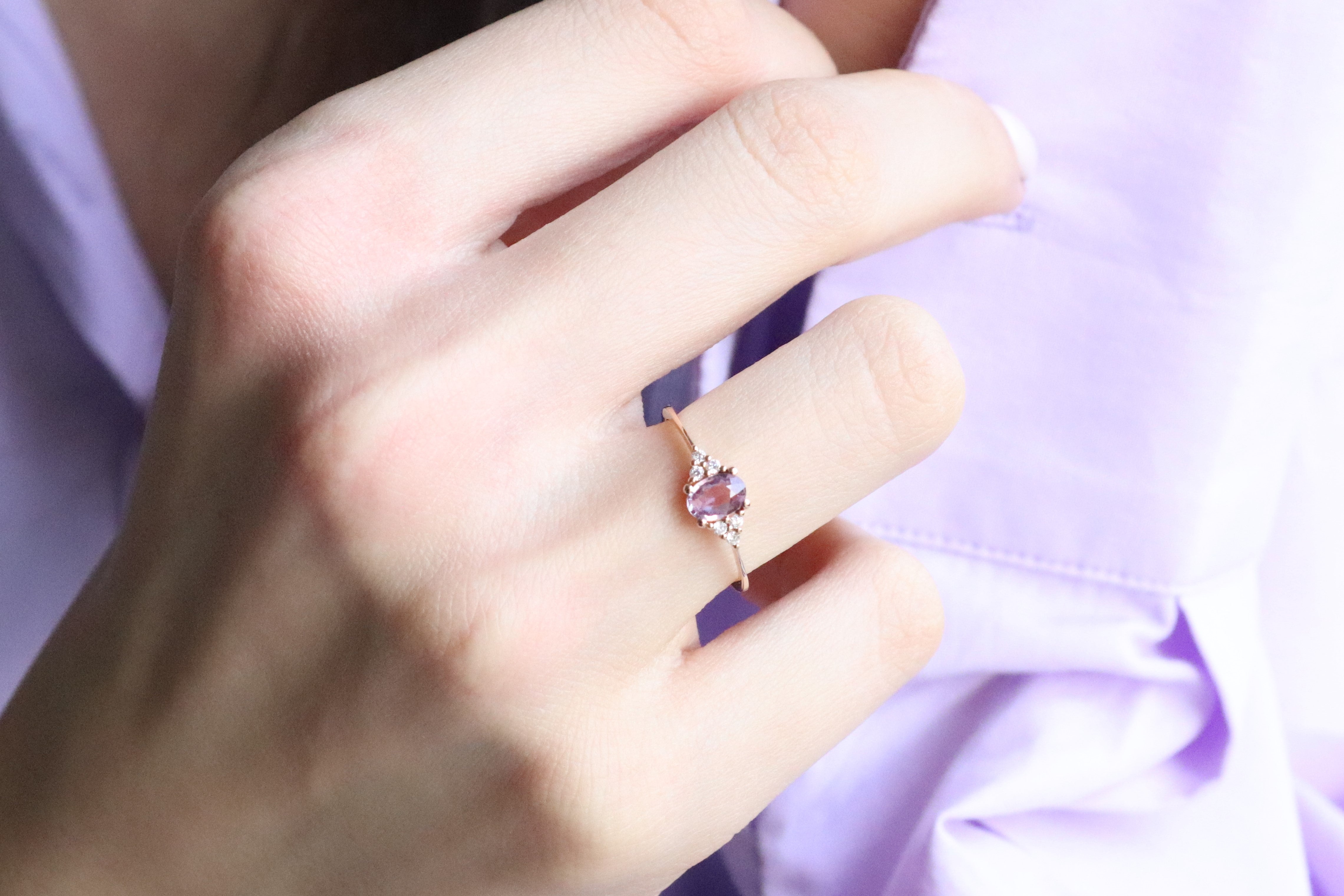 1.00 Karat Oval Pembe Safir Pırlanta Yüzük - RNF0444 | Ronaff Pırlanta | Tektaş Yüzük, Pırlanta Yüzük, Kolye, Küpe