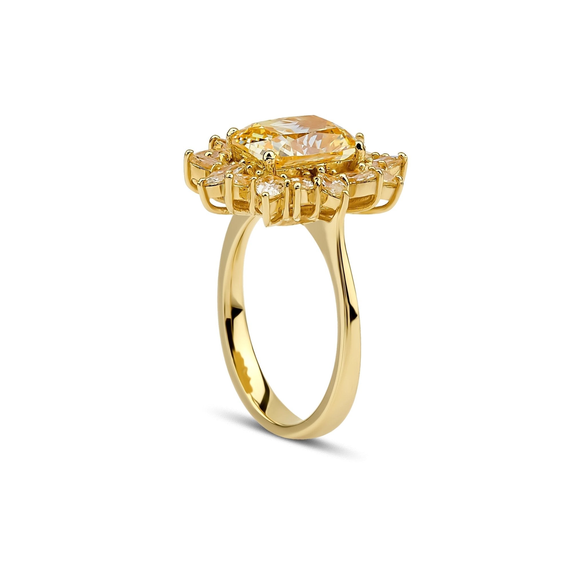 3.28 Karat Quartz & 1.28 Karat Sarı Safir Özel Tasarım Vintage Yüzük - RNF0814 | Ronaff Pırlanta | Tektaş Yüzük, Pırlanta Yüzük, Kolye, Küpe