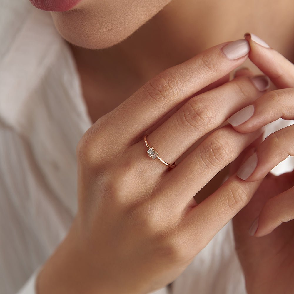 0.15 Karat Baget Pırlantalı Mini Yüzük - RNF0291 | Ronaff Pırlanta | Tektaş Yüzük, Pırlanta Yüzük, Kolye, Küpe