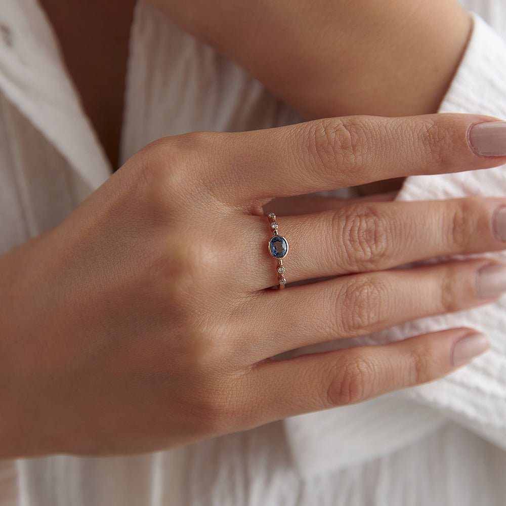 0.86 Karat Oval Kesim Safir Pırlantalı Yüzük - RNF0497 | Ronaff Pırlanta | Tektaş Yüzük, Pırlanta Yüzük, Kolye, Küpe