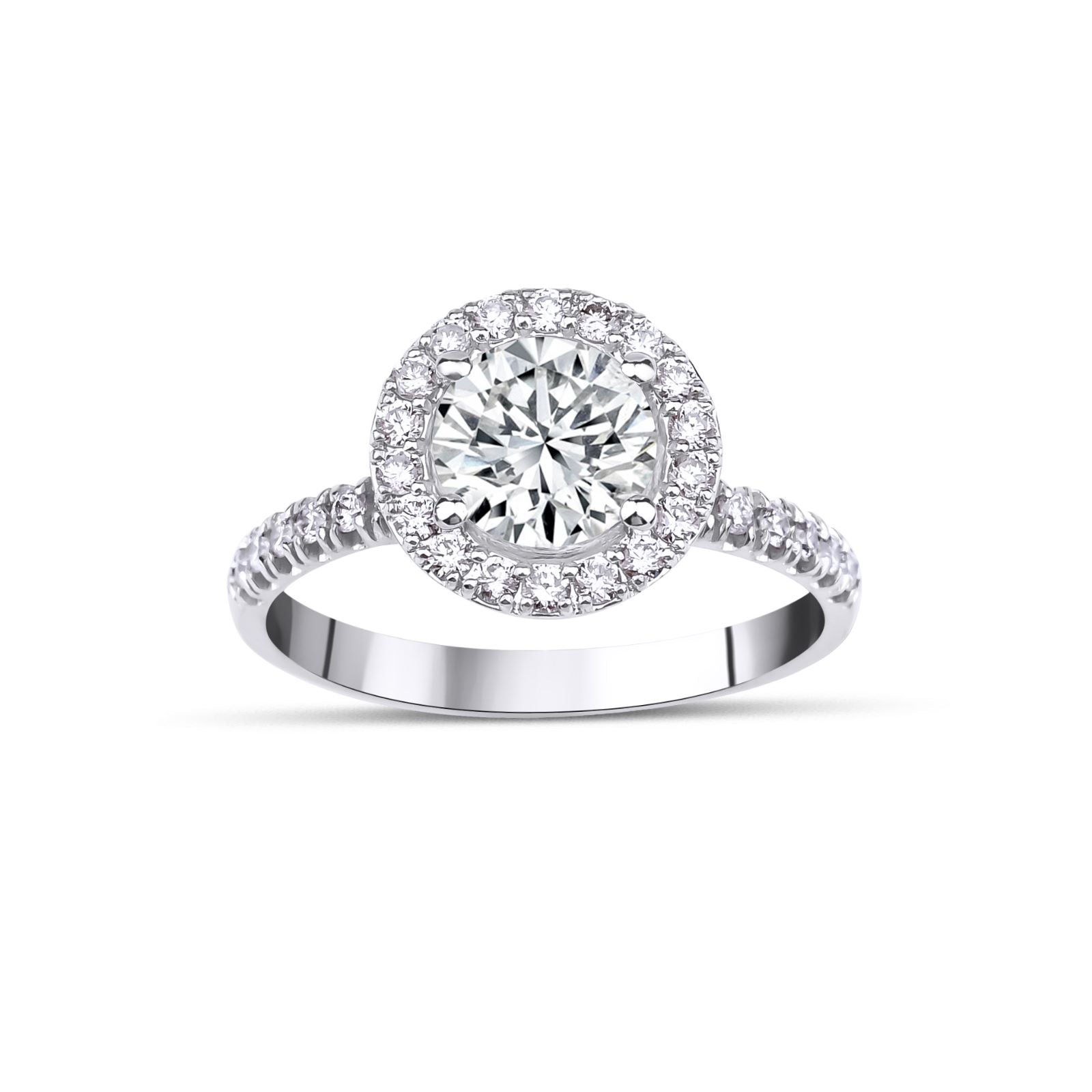 1.51 Karat Merkez Yuvarlak & 0.50 Karat Kenar GIA Sertifikalı Halo Model Tasarım Tektaş Pırlanta Yüzük - RNF0818 | Ronaff Pırlanta | Tektaş Yüzük, Pırlanta Yüzük, Kolye, Küpe