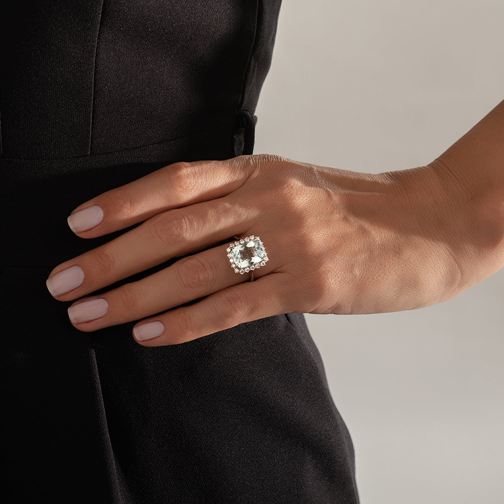 3.68 Karat Aquamarine & 0.40 Karat Kenar Özel Tasarım Pırlantalı Diana Yüzük - RNF0816 | Ronaff Pırlanta | Tektaş Yüzük, Pırlanta Yüzük, Kolye, Küpe