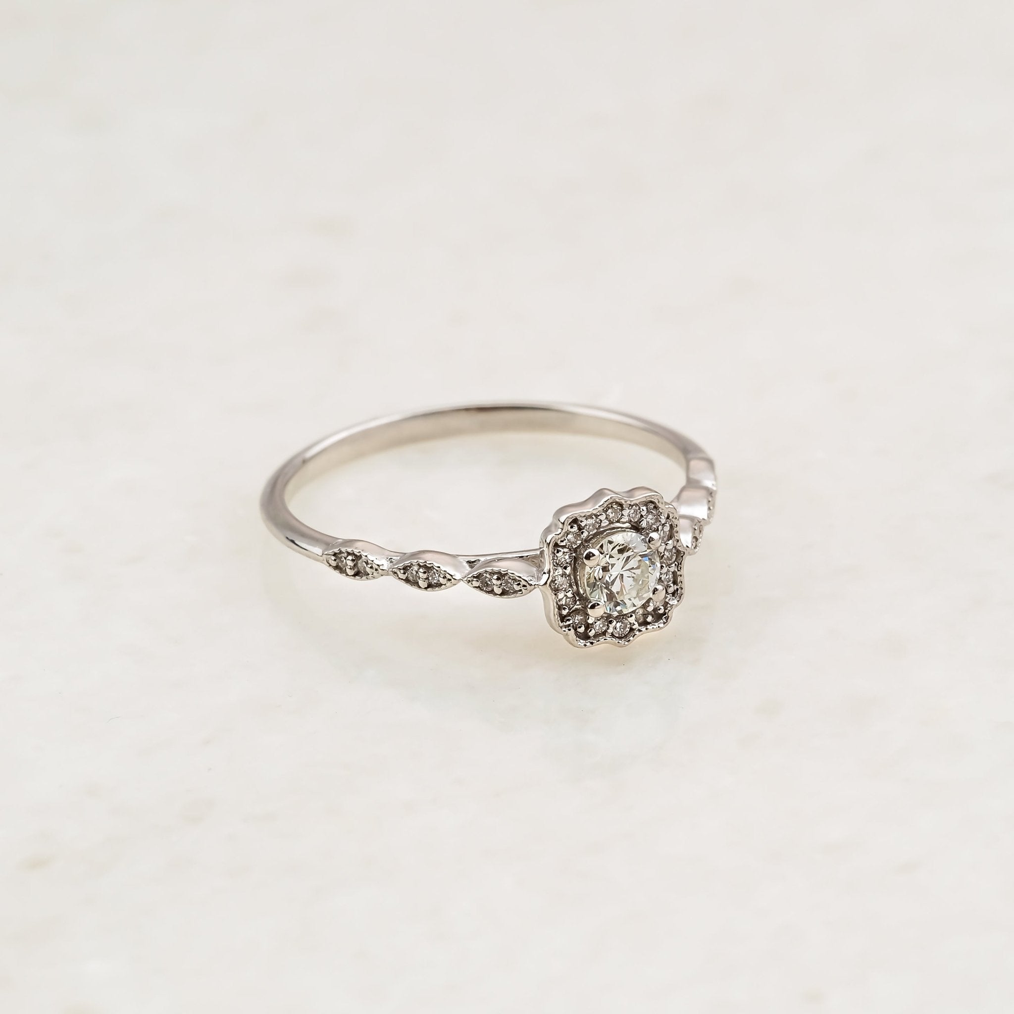 0.20 Karat Merkez & 0.12 Karat Kenar Pırlanta Tektaş Vintage Yüzük - RNF0919 | Ronaff Pırlanta | Tektaş Yüzük, Pırlanta Yüzük, Kolye, Küpe