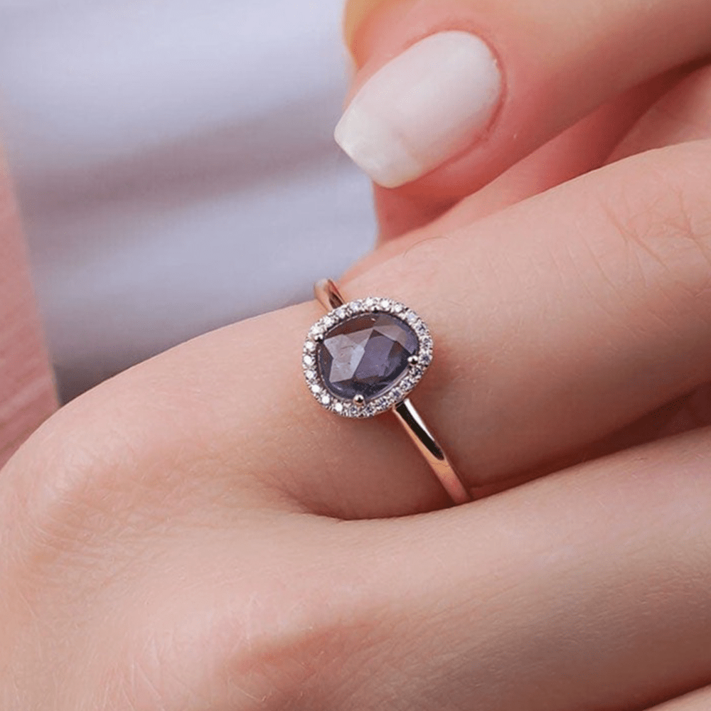 0.74 Karat Mavi Safir Pırlantalı Tasarım Yüzük - RNF0430 | Ronaff Pırlanta | Tektaş Yüzük, Pırlanta Yüzük, Kolye, Küpe