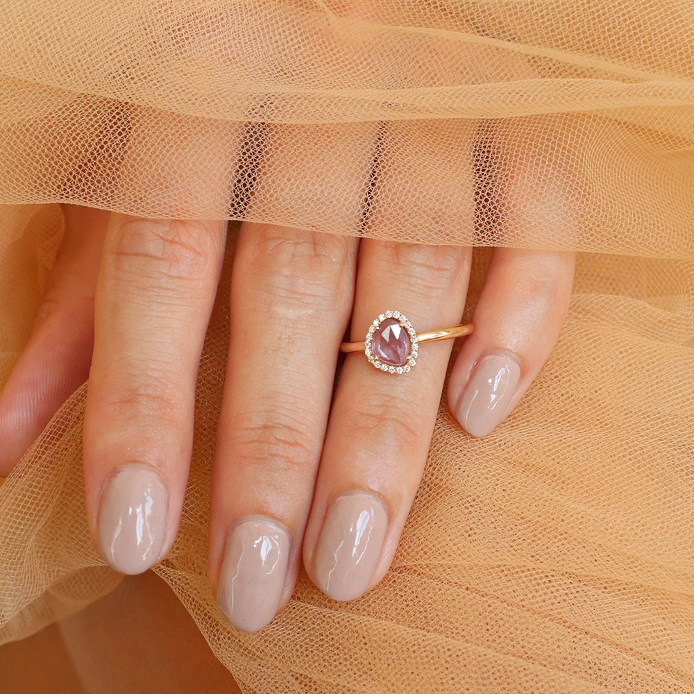 0.74 Karat Pembe Safir Pırlantalı Tasarım Yüzük - RNF0435 | Ronaff Pırlanta | Tektaş Yüzük, Pırlanta Yüzük, Kolye, Küpe