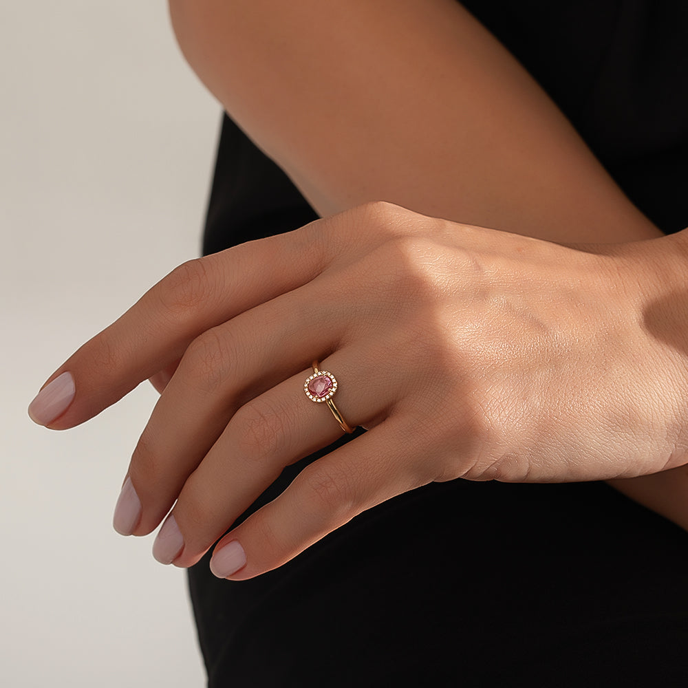 0.74 Karat Pembe Safir Pırlantalı Tasarım Yüzük - RNF0435 | Ronaff Pırlanta | Tektaş Yüzük, Pırlanta Yüzük, Kolye, Küpe