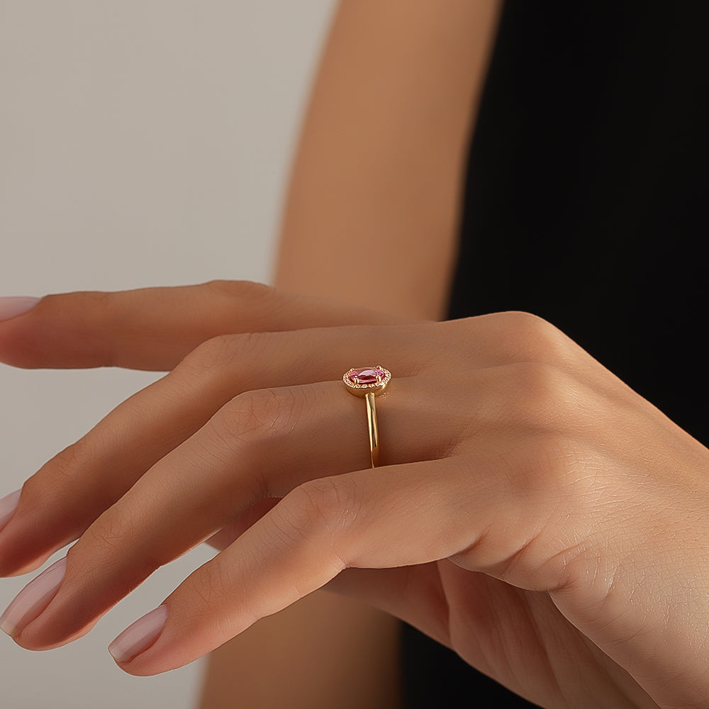 0.74 Karat Pembe Safir Pırlantalı Tasarım Yüzük - RNF0435 | Ronaff Pırlanta | Tektaş Yüzük, Pırlanta Yüzük, Kolye, Küpe