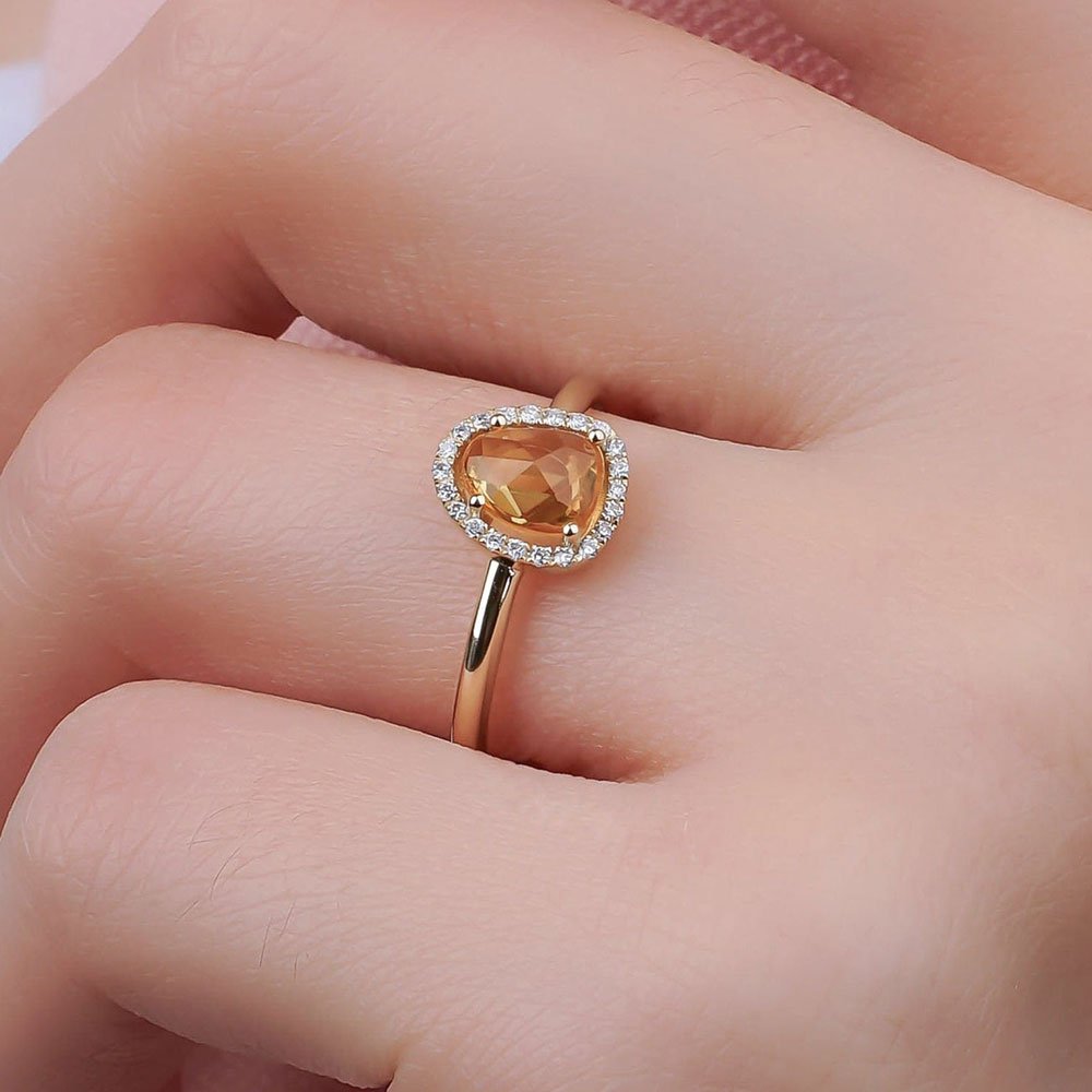0.74 Karat Sarı Safir Pırlantalı Tasarım Yüzük - RNF0433 | Ronaff Pırlanta | Tektaş Yüzük, Pırlanta Yüzük, Kolye, Küpe