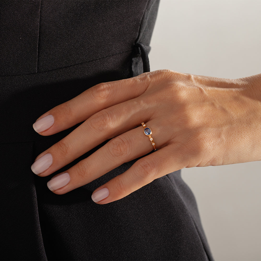 0.86 Karat Oval Kesim Safir Pırlantalı Yüzük - RNF0497 | Ronaff Pırlanta | Tektaş Yüzük, Pırlanta Yüzük, Kolye, Küpe