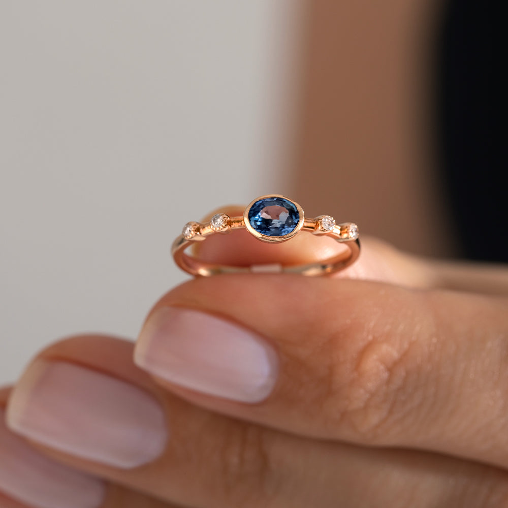 0.86 Karat Oval Kesim Safir Pırlantalı Yüzük - RNF0497 | Ronaff Pırlanta | Tektaş Yüzük, Pırlanta Yüzük, Kolye, Küpe