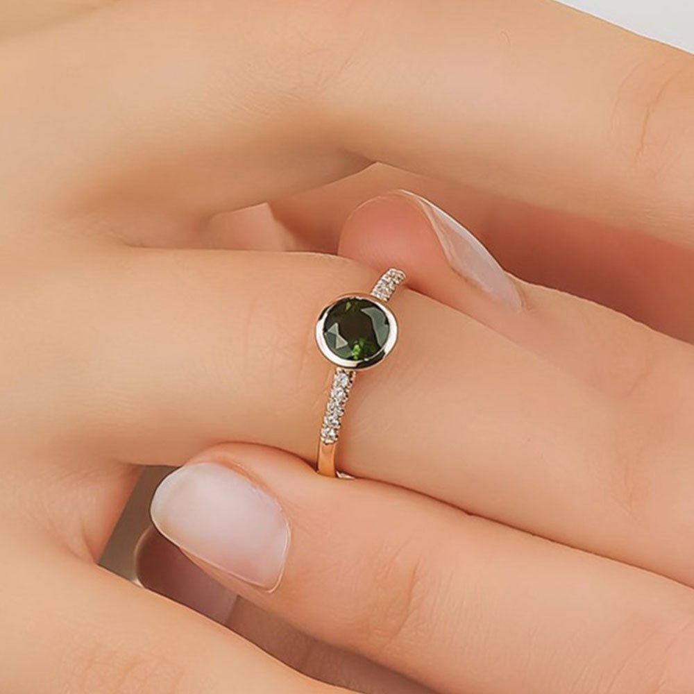 0.90 Karat Peridot Pırlantalı Tasarım Yüzük - RNF0685 | Ronaff Pırlanta | Tektaş Yüzük, Pırlanta Yüzük, Kolye, Küpe