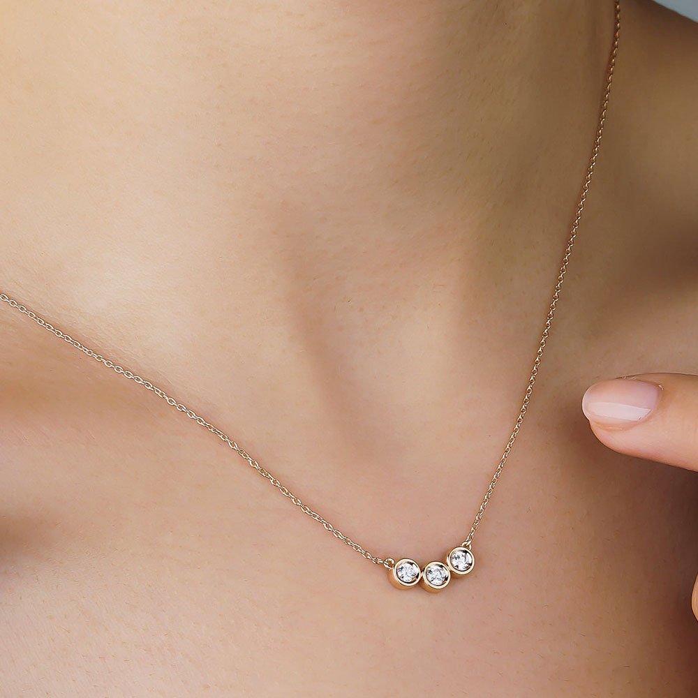 0.15 Karat Tria Pırlanta Kolye - RNF0552 | Ronaff Pırlanta | Tektaş Yüzük, Pırlanta Yüzük, Kolye, Küpe