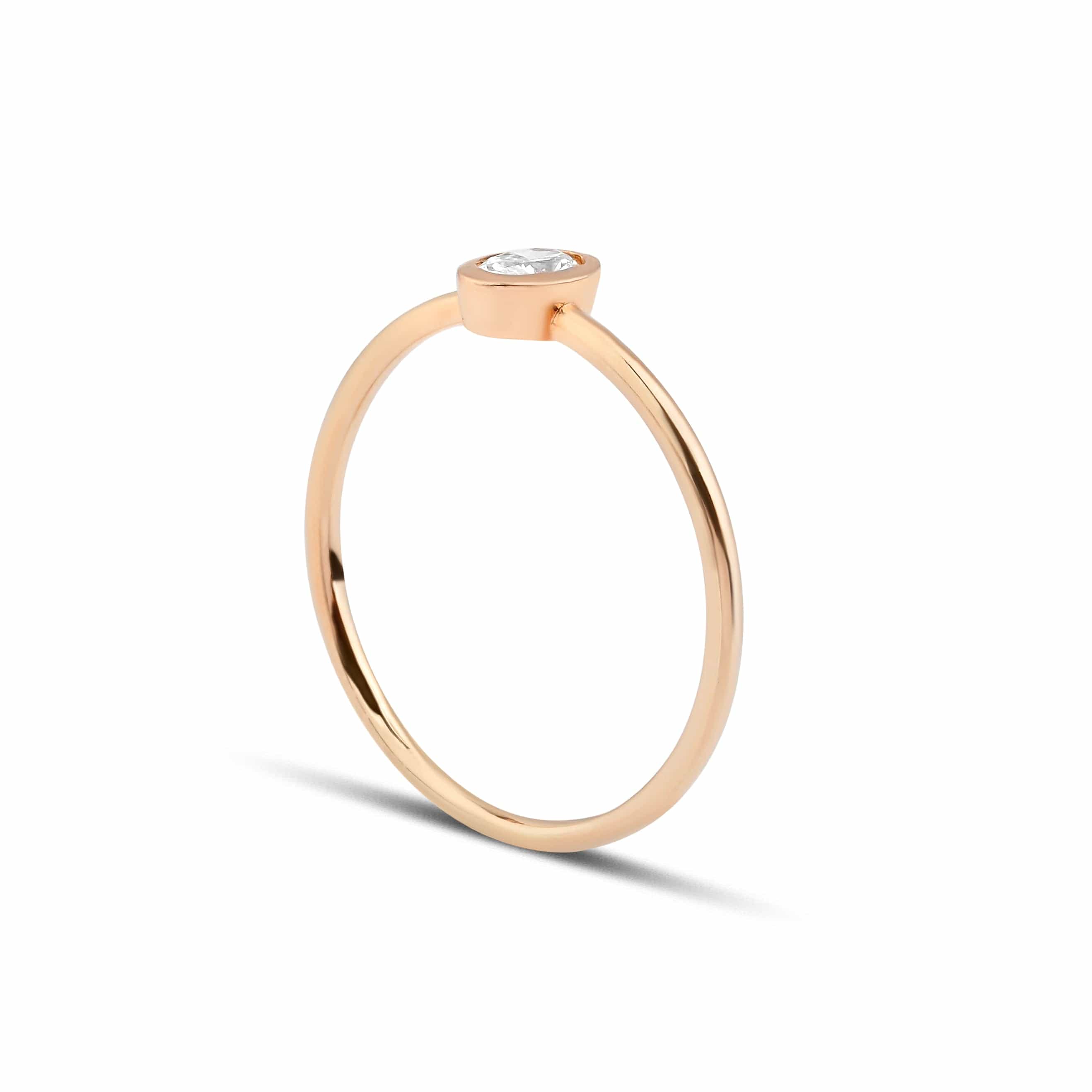 0.23 Karat Oval Pırlanta Rose Altın Tektaş Yüzük - RNF0011 | Ronaff Pırlanta | Tektaş Yüzük, Pırlanta Yüzük, Kolye, Küpe