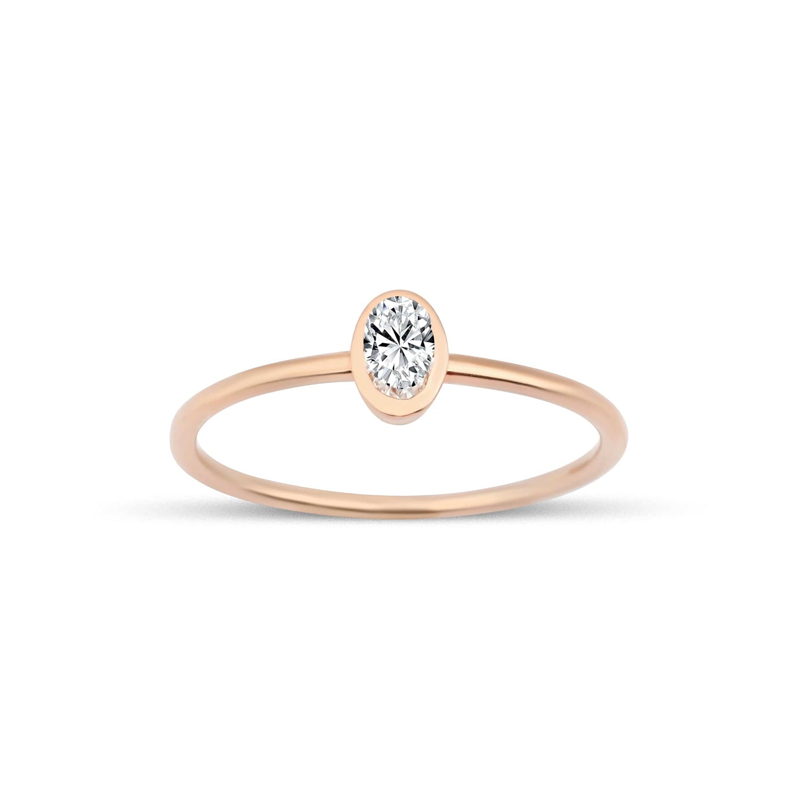 0.23 Karat Oval Pırlanta Rose Altın Tektaş Yüzük - RNF0011 | Ronaff Pırlanta | Tektaş Yüzük, Pırlanta Yüzük, Kolye, Küpe
