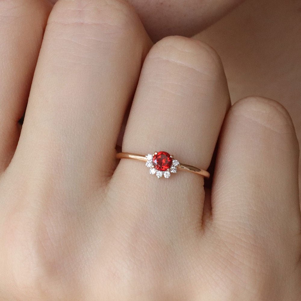 0.25 Karat Yuvarlak Yakut Pırlantalı Yüzük - RNF0307 | Ronaff Pırlanta | Tektaş Yüzük, Pırlanta Yüzük, Kolye, Küpe