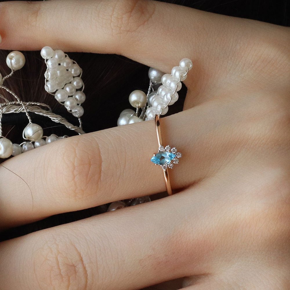 0.40 Karat Markiz Blue Topaz Pırlantalı Yüzük - RNF0310 | Ronaff Pırlanta | Tektaş Yüzük, Pırlanta Yüzük, Kolye, Küpe