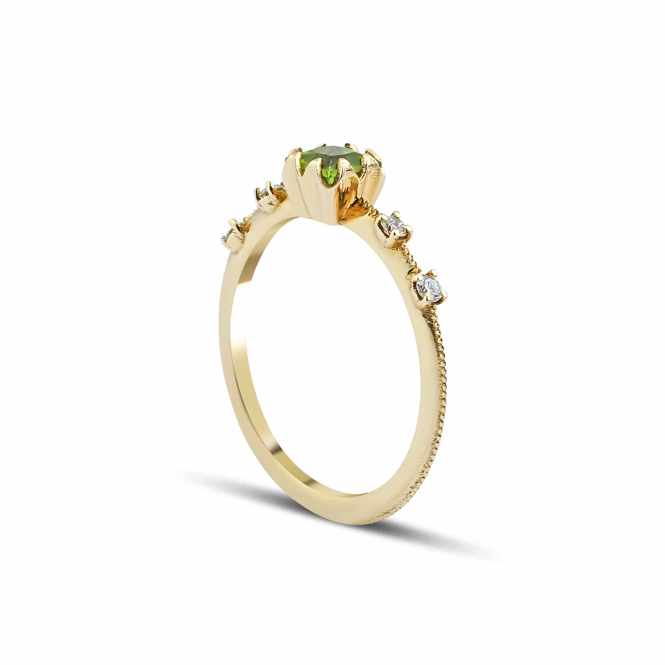 0.42 Karat Prenses Kesim Peridot Pırlantalı Yüzük - RNF0244 | Ronaff Pırlanta | Tektaş Yüzük, Pırlanta Yüzük, Kolye, Küpe