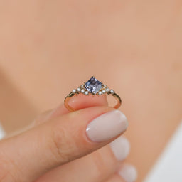 0.45 Karat Prenses Kesim Spinel & 0.11 Karat Yuvarlak Kesim Tasarım Tektaş Pırlanta Yüzük - RNF0761 | Ronaff Pırlanta | Tektaş Yüzük, Pırlanta Yüzük, Kolye, Küpe