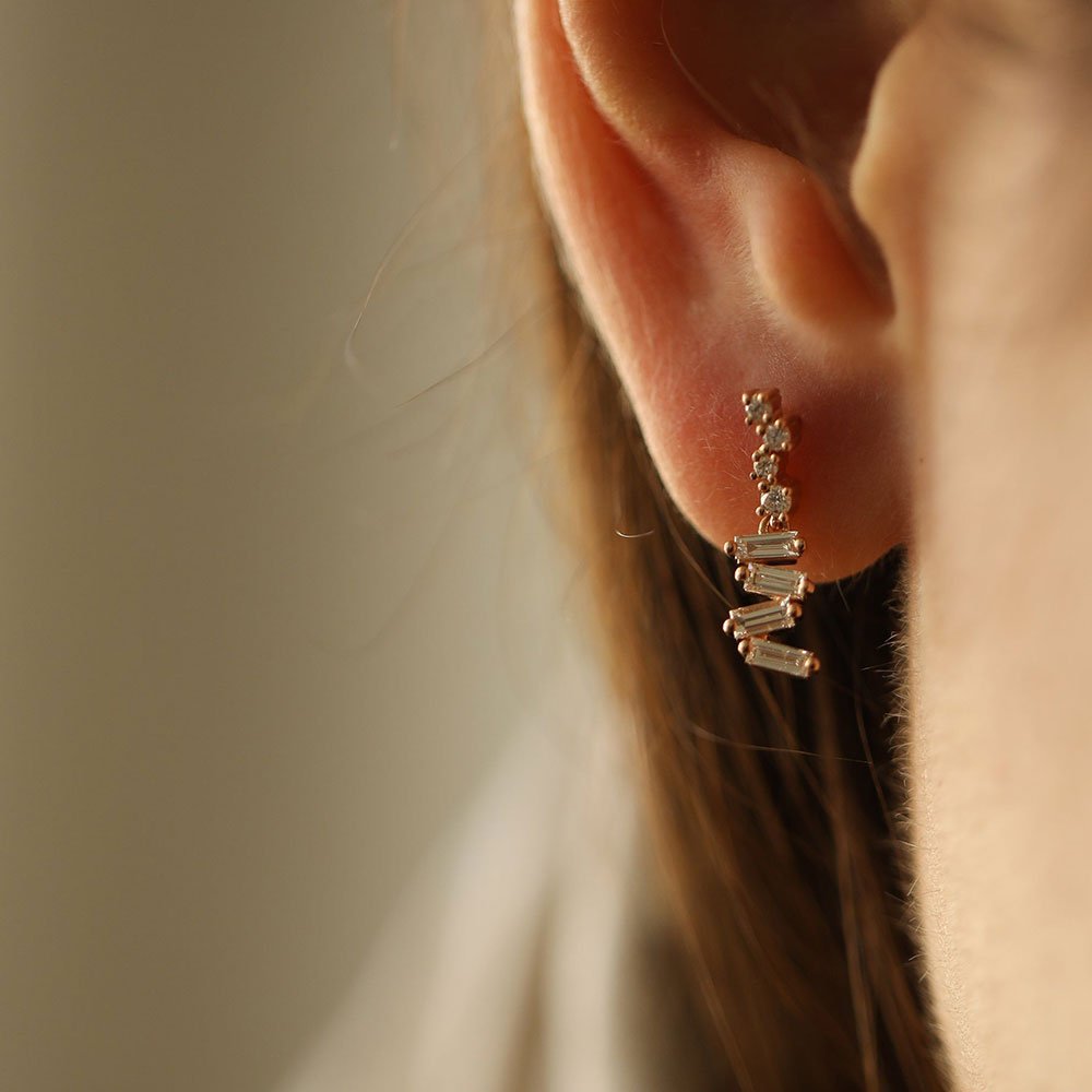 0.48 Karat Baget Pırlantalı Özel Tasarım Küpe - RNF0680 | Ronaff Pırlanta | Tektaş Yüzük, Pırlanta Yüzük, Kolye, Küpe