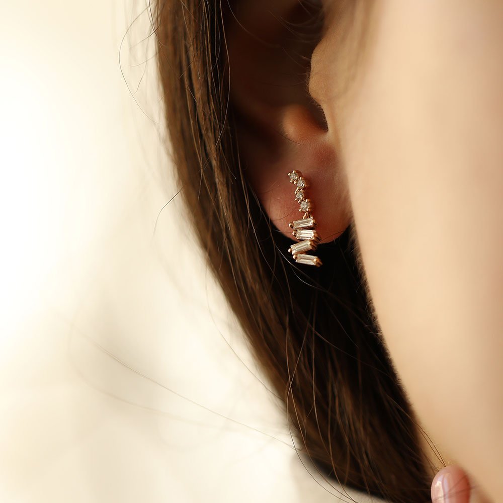 0.48 Karat Baget Pırlantalı Özel Tasarım Küpe - RNF0680 | Ronaff Pırlanta | Tektaş Yüzük, Pırlanta Yüzük, Kolye, Küpe