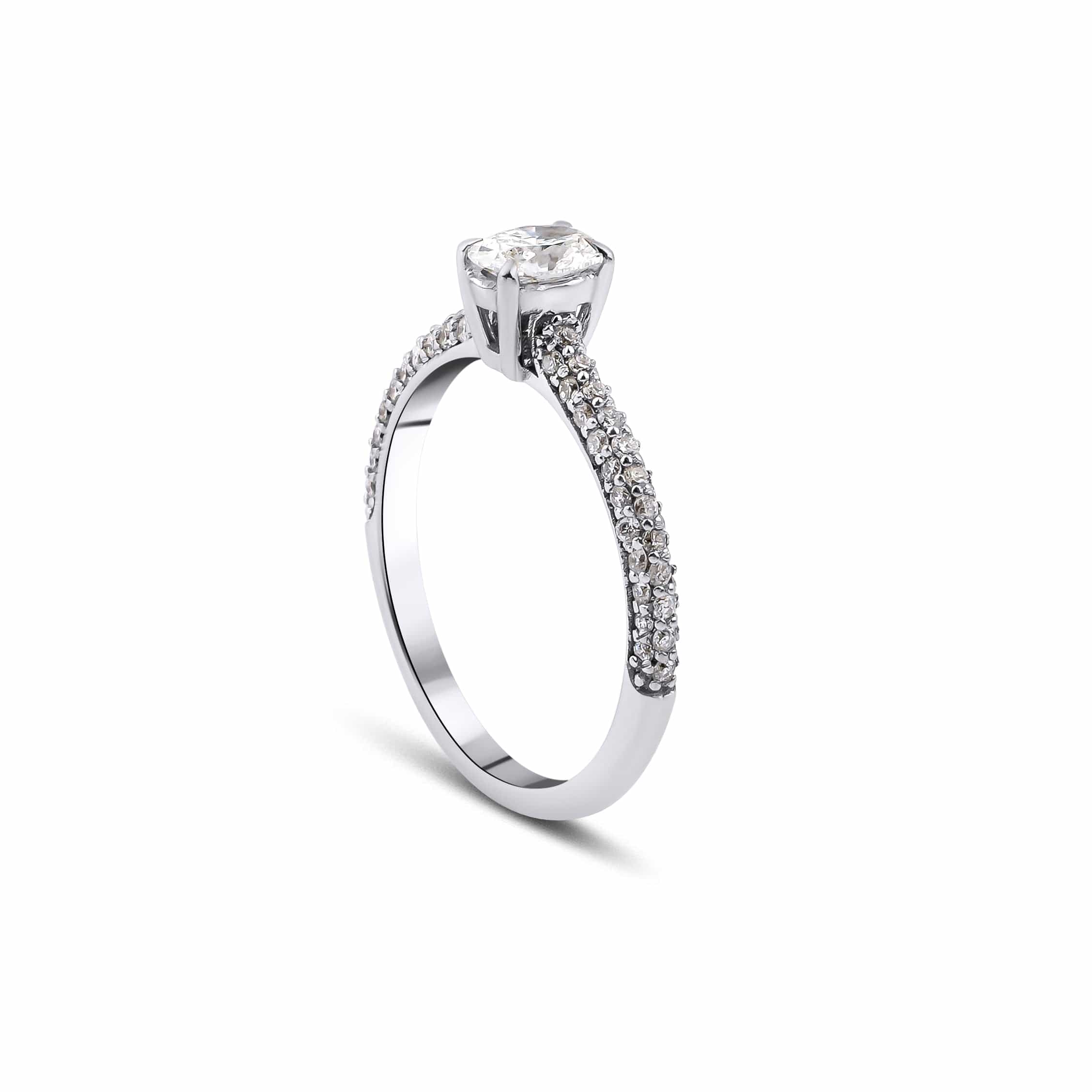 0.50 Karat Oval & 0.40 Karat Yuvarlak Kesim HRD Sertifikalı Pırlanta Tektaş Yüzük - RNF0635 | Ronaff Pırlanta | Tektaş Yüzük, Pırlanta Yüzük, Kolye, Küpe