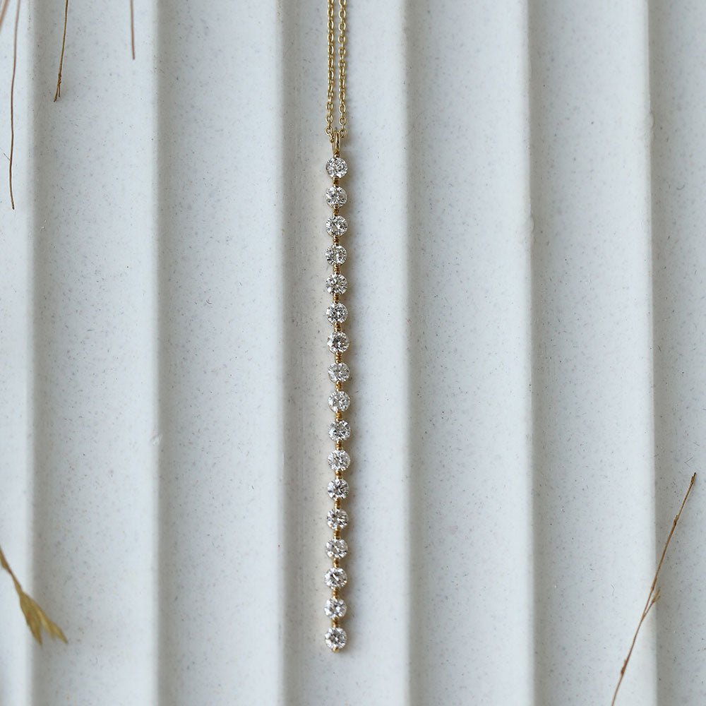 0.54 Karat Pırlantalı Çubuk Kolye - RNF1201 | Ronaff Pırlanta | Tektaş Yüzük, Pırlanta Yüzük, Kolye, Küpe