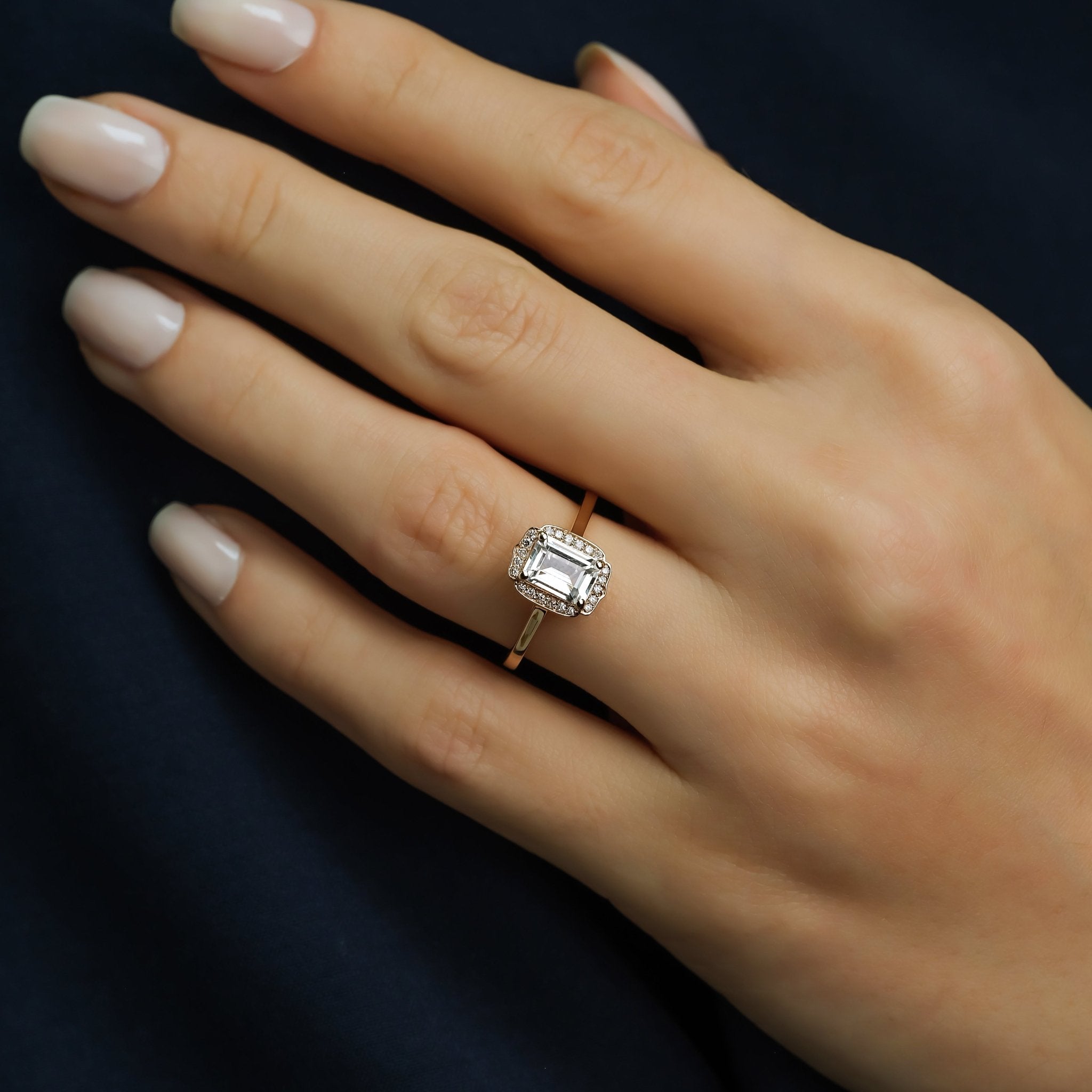 0.70 Karat Topaz & 0.12 Karat Kenar Yuvarlak Tektaş Tasarım Vintage Yüzük - RNF0768 | Ronaff Pırlanta | Tektaş Yüzük, Pırlanta Yüzük, Kolye, Küpe
