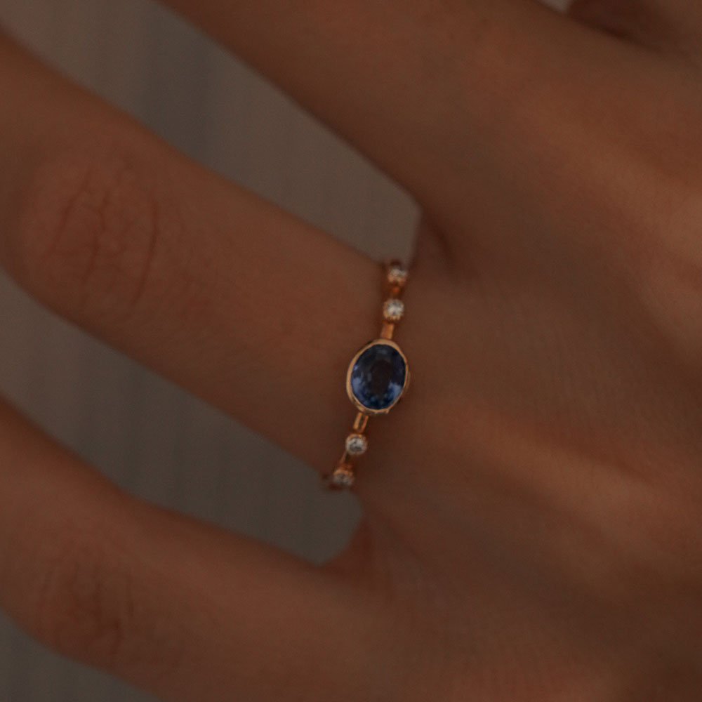 0.86 Karat Oval Kesim Safir Pırlantalı Yüzük - RNF0497 | Ronaff Pırlanta | Tektaş Yüzük, Pırlanta Yüzük, Kolye, Küpe