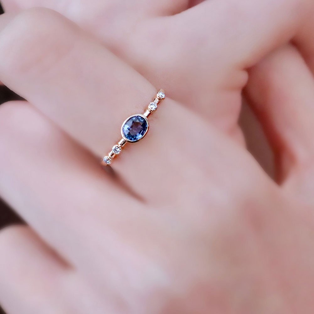 0.86 Karat Oval Kesim Safir Pırlantalı Yüzük - RNF0497 | Ronaff Pırlanta | Tektaş Yüzük, Pırlanta Yüzük, Kolye, Küpe