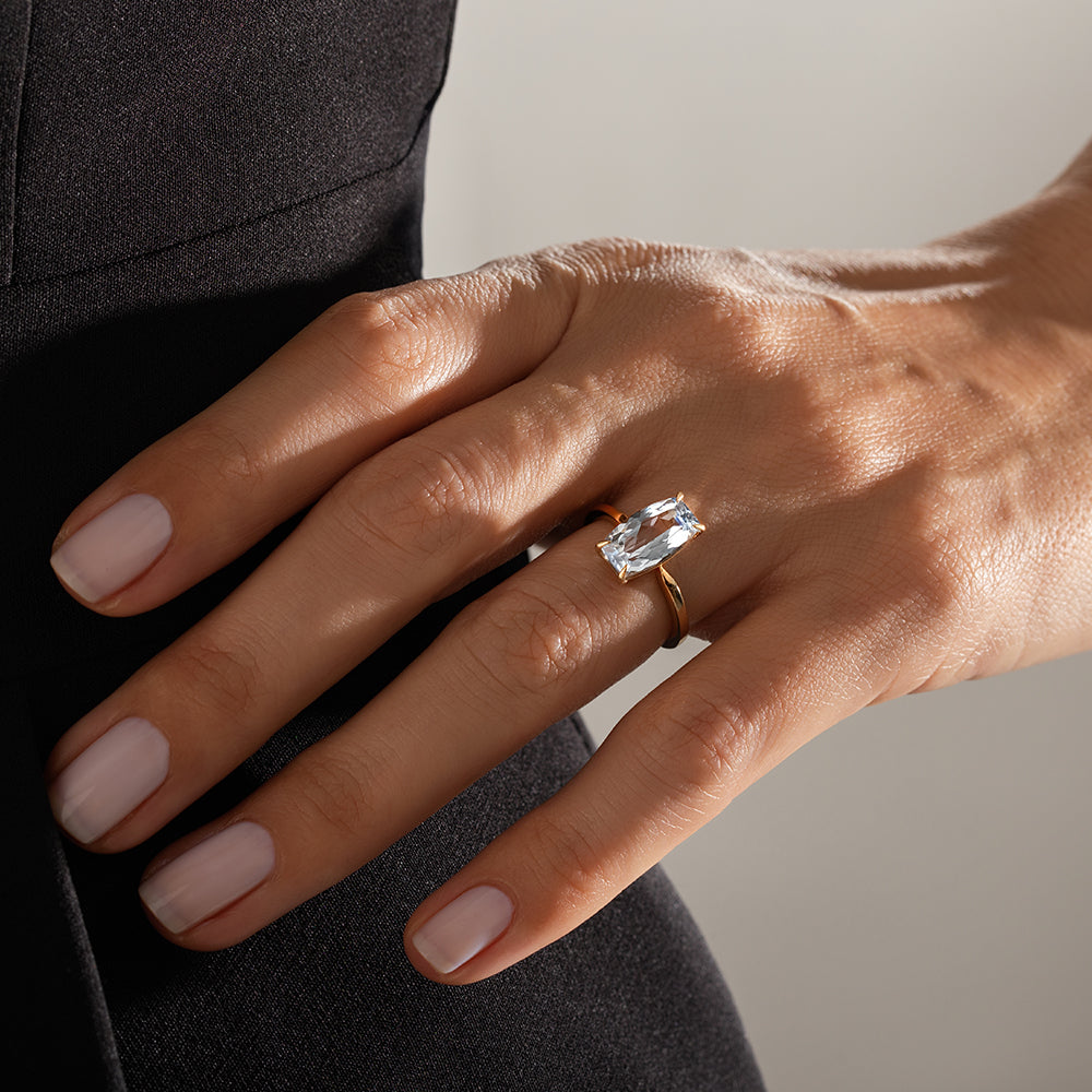 1.68 Karat Mavi Topaz Özel Kesim ve Tasarım Tektaş Yüzük - RNF0701 | Ronaff Pırlanta | Tektaş Yüzük, Pırlanta Yüzük, Kolye, Küpe