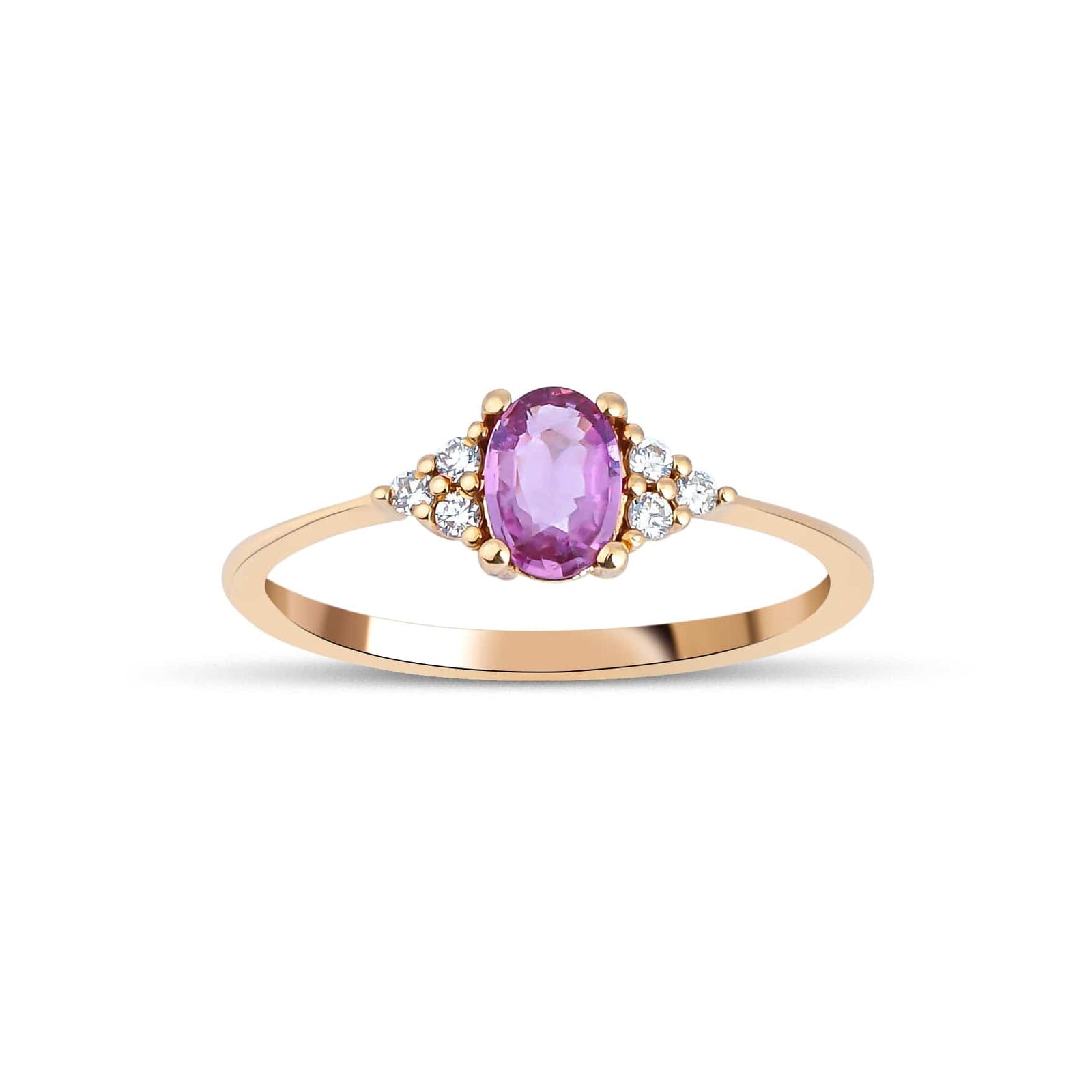1.00 Karat Oval Pembe Safir Pırlanta Yüzük - RNF0444 | Ronaff Pırlanta | Tektaş Yüzük, Pırlanta Yüzük, Kolye, Küpe