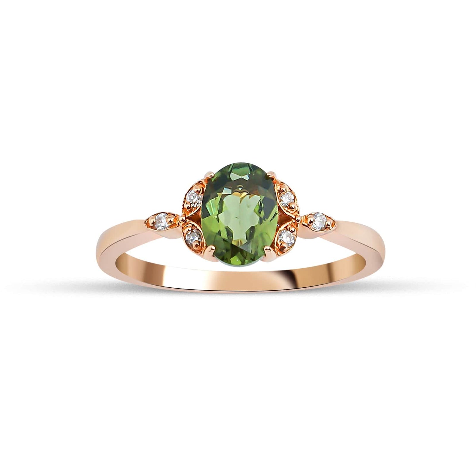 1.00 Karat Oval Yeşil Safir Vintage Pırlantalı Yüzük - RNF0242 | Ronaff Pırlanta | Tektaş Yüzük, Pırlanta Yüzük, Kolye, Küpe