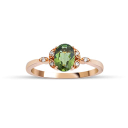 1.00 Karat Oval Yeşil Safir Vintage Pırlantalı Yüzük - RNF0242 | Ronaff Pırlanta | Tektaş Yüzük, Pırlanta Yüzük, Kolye, Küpe