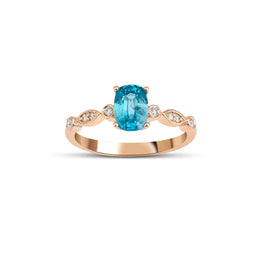 1.02 Karat Oval Kesim Blue Topaz Pırlanta Tasarım Yüzük - RNF0619 | Ronaff Pırlanta | Tektaş Yüzük, Pırlanta Yüzük, Kolye, Küpe